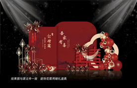 红色婚礼背景