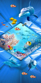 海底美景玄关背景墙