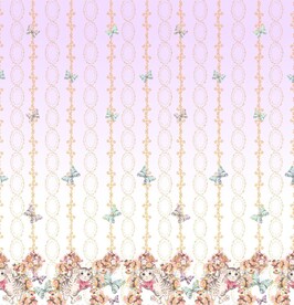 汉服紫色渐变蝴蝶结猫咪