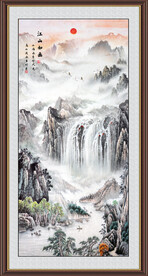 竖幅山水画