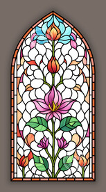 教堂蒂凡尼拱门彩绘彩晶玻璃图案