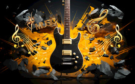 音乐吉他壁画背景墙纸壁纸挂画