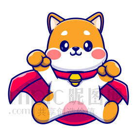 可爱卡通超人小狗