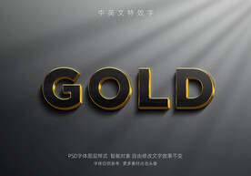 黑金立体特效字模版