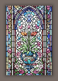 玄关蒂凡尼教堂彩绘彩晶玻璃图案