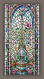 蒂凡尼教堂玄关彩绘彩晶玻璃图案