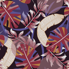  植物枝叶 面料印花