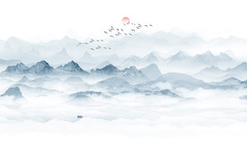 意境水墨山水画