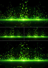 4k水面上升绿色粒子背景AE模