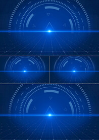 4k蓝色三维空间舞台背景AE