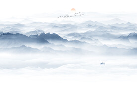 意境水墨山水画