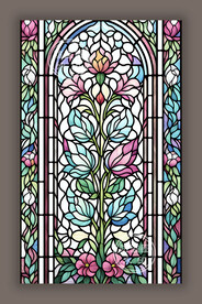 蒂凡尼教堂玄关彩绘彩晶玻璃图案