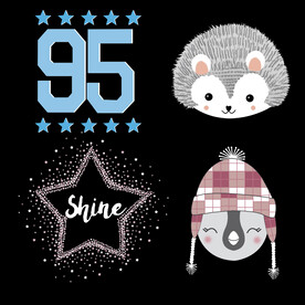 刺猬星星数字卡通