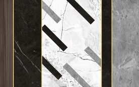 现代高级灰格栅木纹背景墙