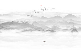 中式水墨画背景墙