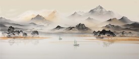 新中式水墨意境山水装饰画