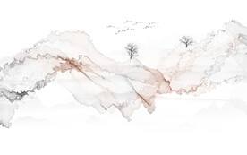 抽象线条山水画背景墙