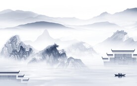 高档 新品背景山水 TIf分层