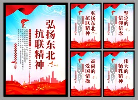 东北抗联精神党建海报
