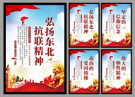 东北抗联精神党建海报