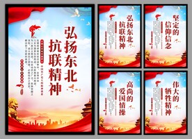 东北抗联精神党建海报