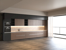 现代极简厨房餐厅背景墙