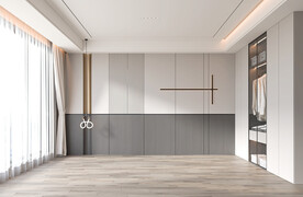 现代轻奢卧室背景墙空场景