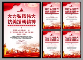 抗美援朝精神党建海报