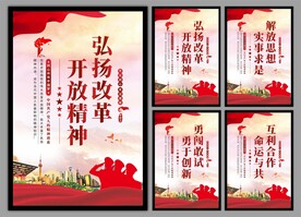 改革开放精神党建海报