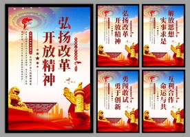 改革开放精神党建海报