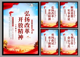 改革开放精神党建海报