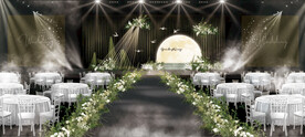 新月主题婚礼舞台