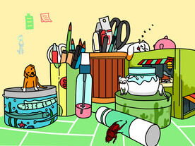 桌面一角AI风格插画