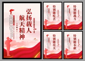 载人航天精神党建海报