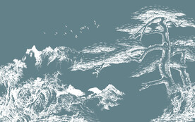 新中式复古山水背景墙