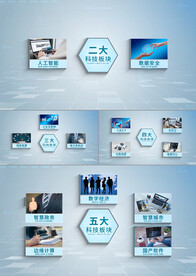 干净明亮科技图文分支分类AE