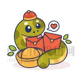 可爱卡通蛇年红包