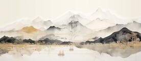 新中式水墨意境山水装饰画