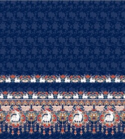 汉服藏青色五彩小鹿