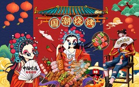 国潮美食烧烤图片