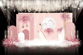 粉色小众婚礼背景
