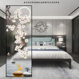 高清分层透明底屏风玻璃打印图