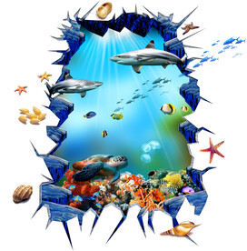 海底世界地帖立体画