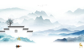 新款 现代背景山水 TIf分层