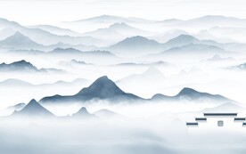 高档 现代背景山水 TIf分层