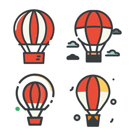 热气球组合矢量元素