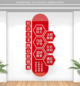 社会主义核心价值观竖版文化墙