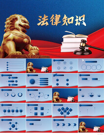 蓝色大气法律知识讲座PPT模板