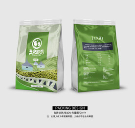 杂粮包装 绿豆装包装设计展开图