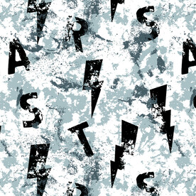 闪电字母泥点几何底